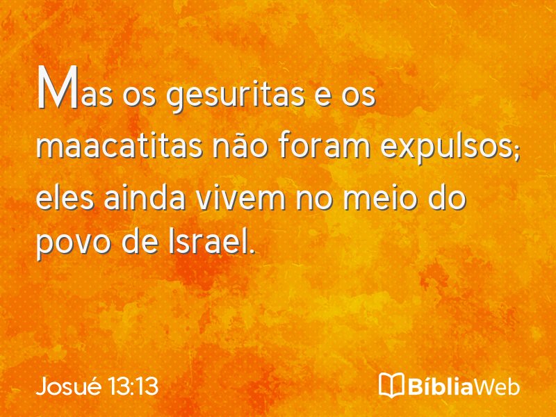 Josué 13:13 em imagem para compartilhar