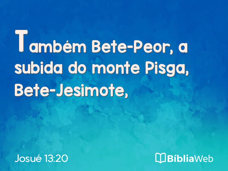Josué 13:20 em imagem para compartilhar