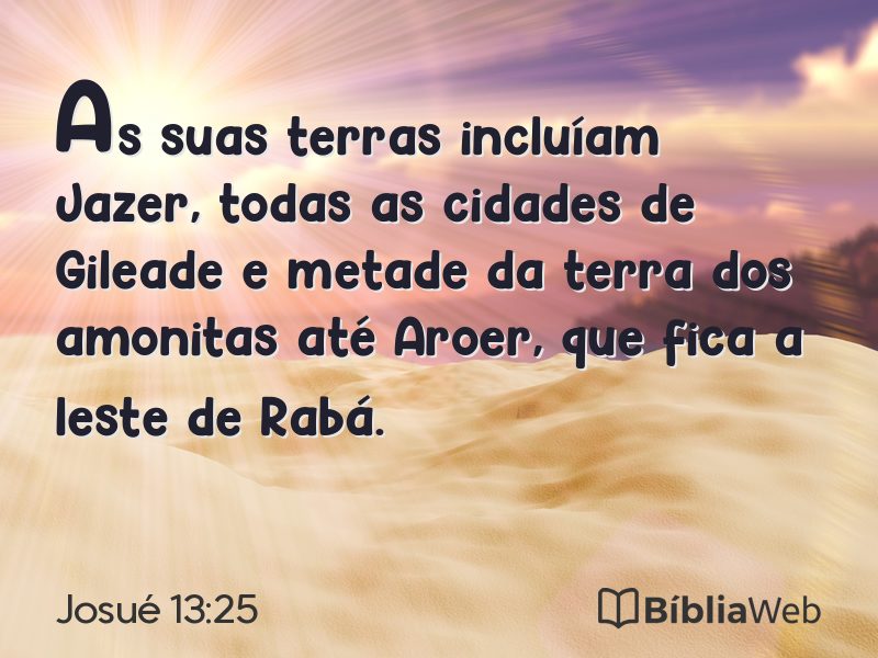 Josué 13:25 em imagem para compartilhar