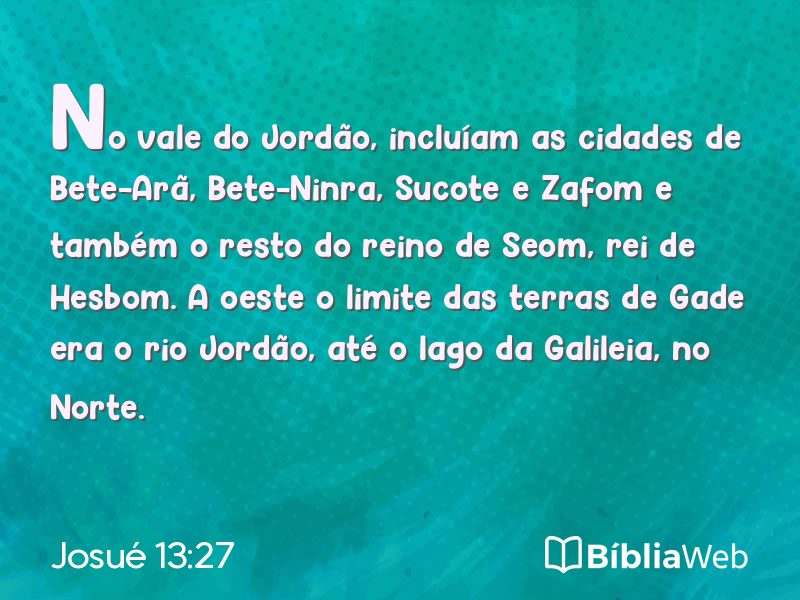 Josué 13:27 em imagem para compartilhar