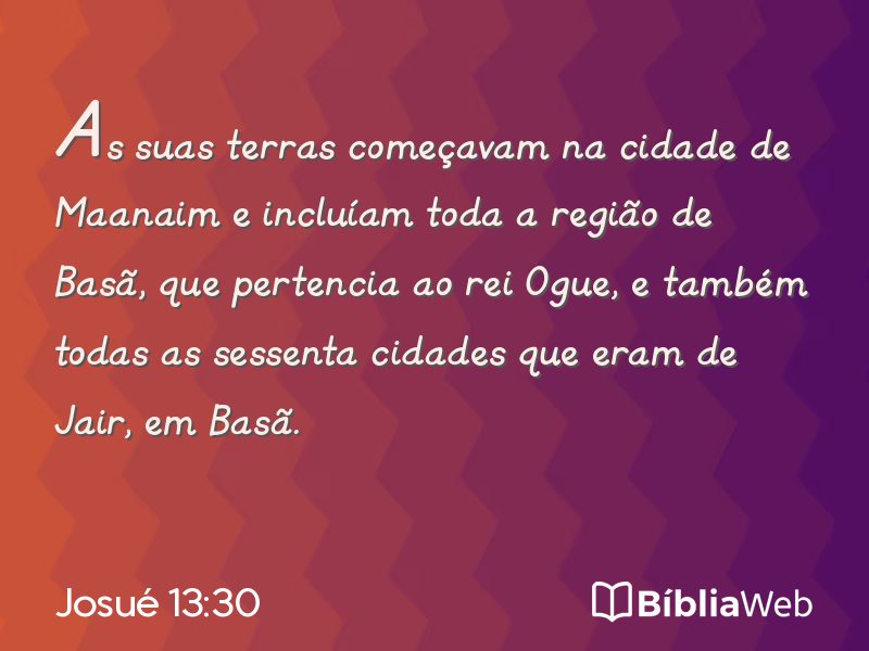 Josué 13:30 em imagem para compartilhar