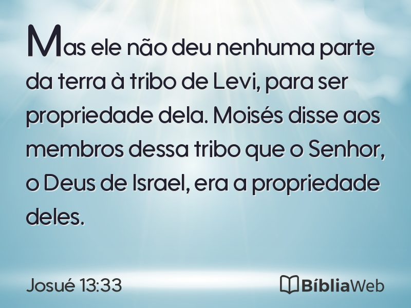 Josué 13:33 em imagem para compartilhar