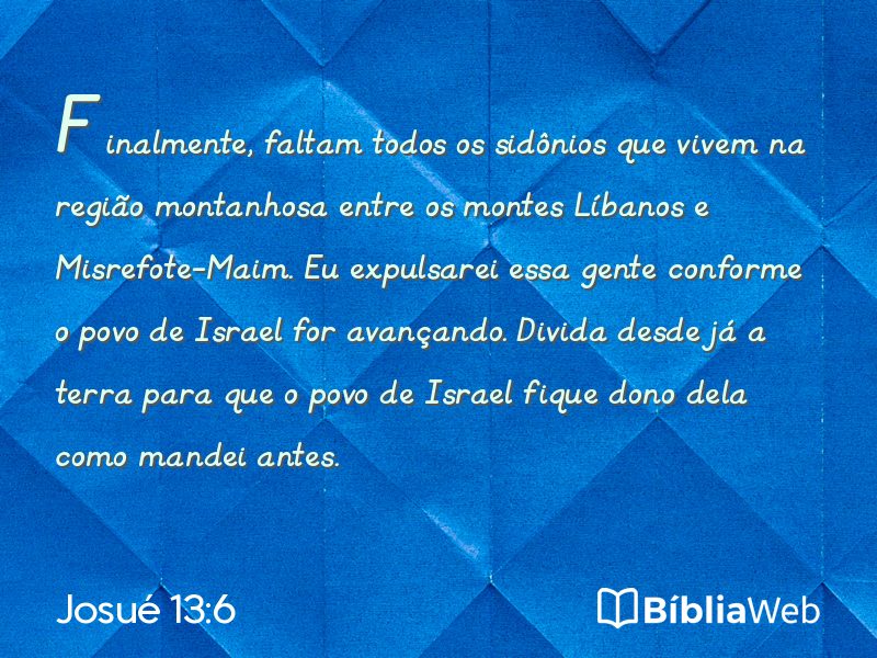 Josué 13:6 em imagem para compartilhar
