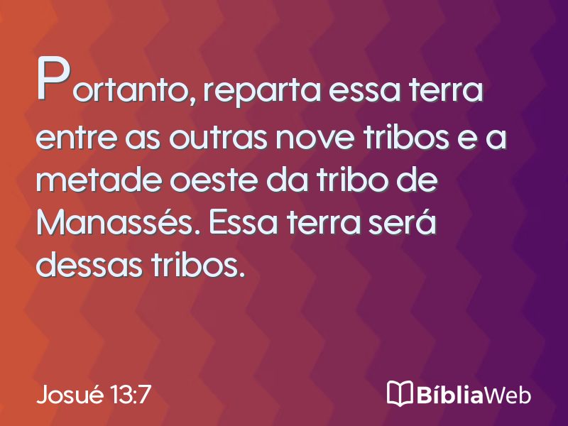 Josué 13:7 em imagem para compartilhar
