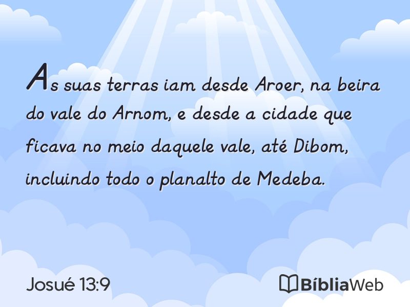 Josué 13:9 em imagem para compartilhar