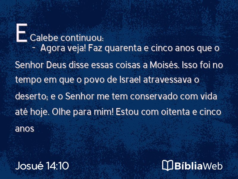 Josué 14:10 em imagem para compartilhar
