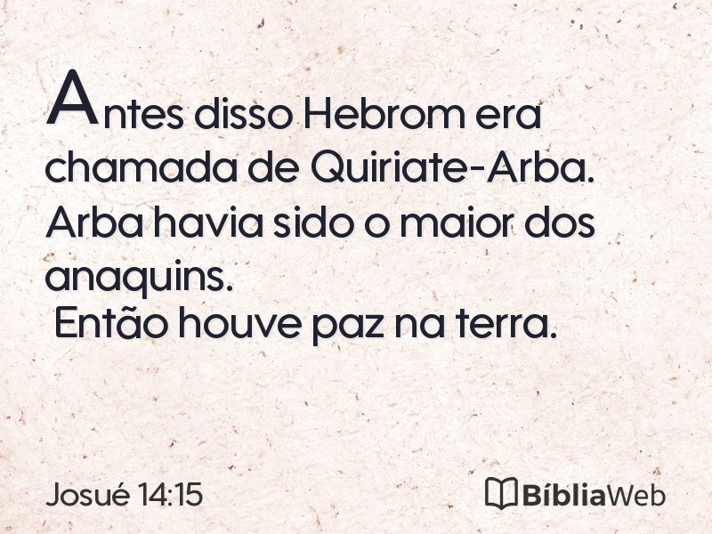 Josué 14:15 em imagem para compartilhar