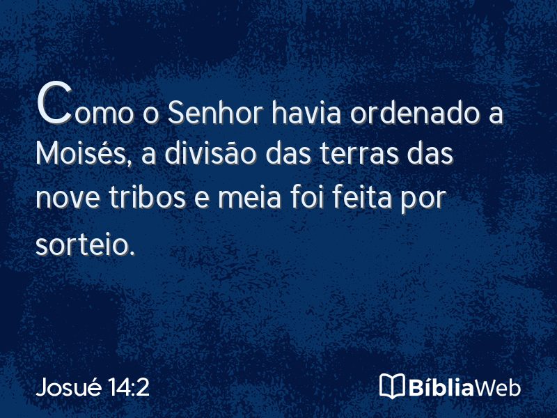 Josué 14:2 em imagem para compartilhar