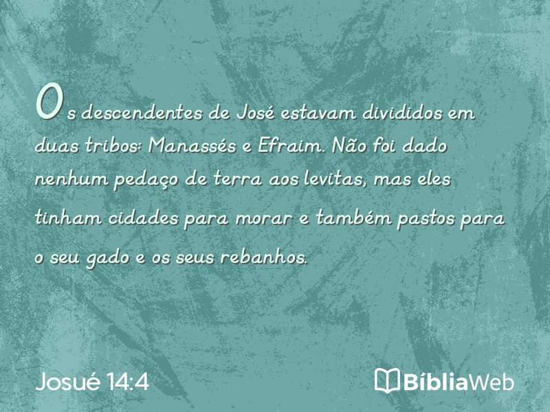 Josué 14:4 em imagem para compartilhar