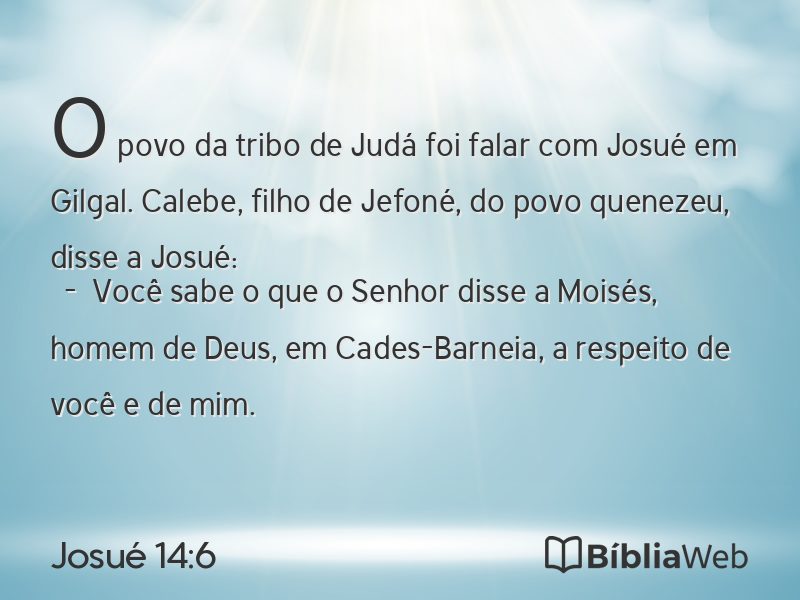 Josué 14:6 em imagem para compartilhar