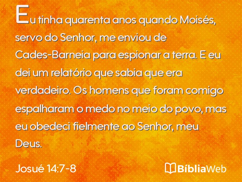 Josué 14:7-8 em imagem para compartilhar