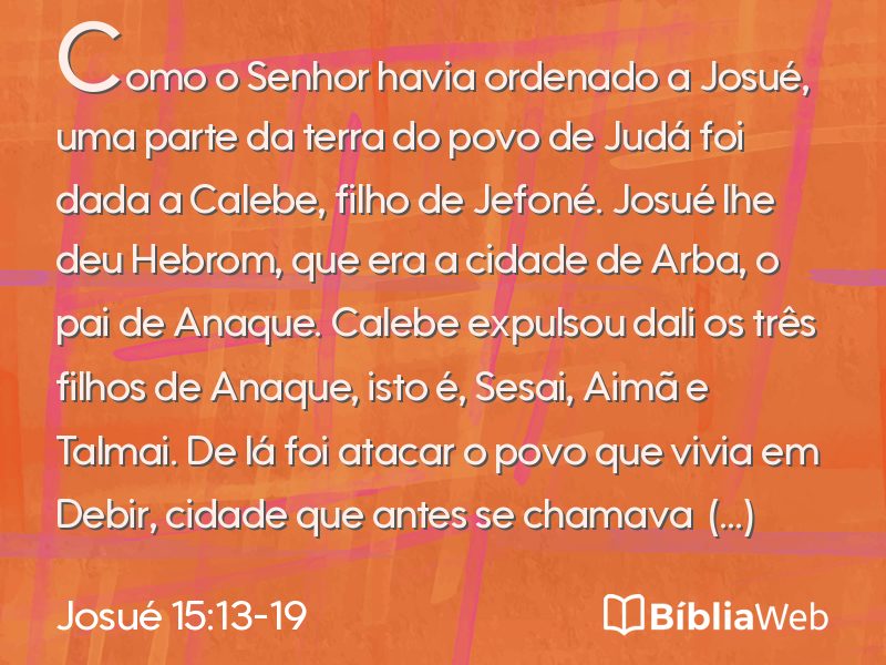 Josué 15:13-19 em imagem para compartilhar