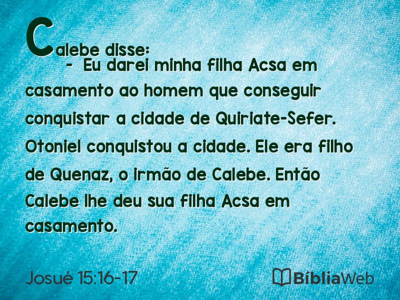 Josué 15:16-17 em imagem para compartilhar