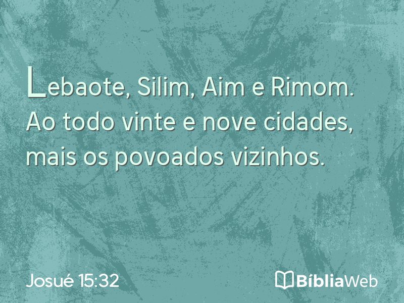 Josué 15:32 em imagem para compartilhar