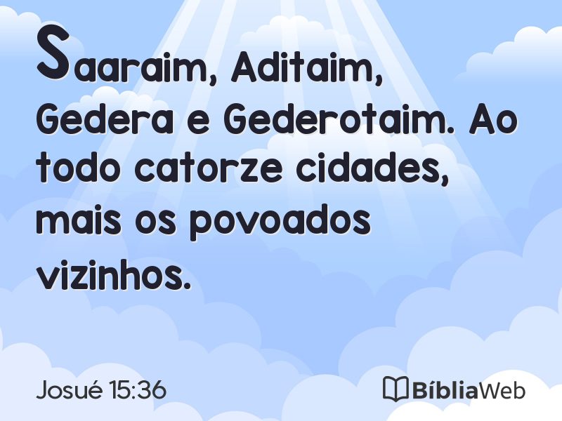 Josué 15:36 em imagem para compartilhar