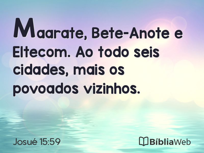 Josué 15:59 em imagem para compartilhar