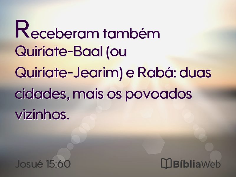 Josué 15:60 em imagem para compartilhar