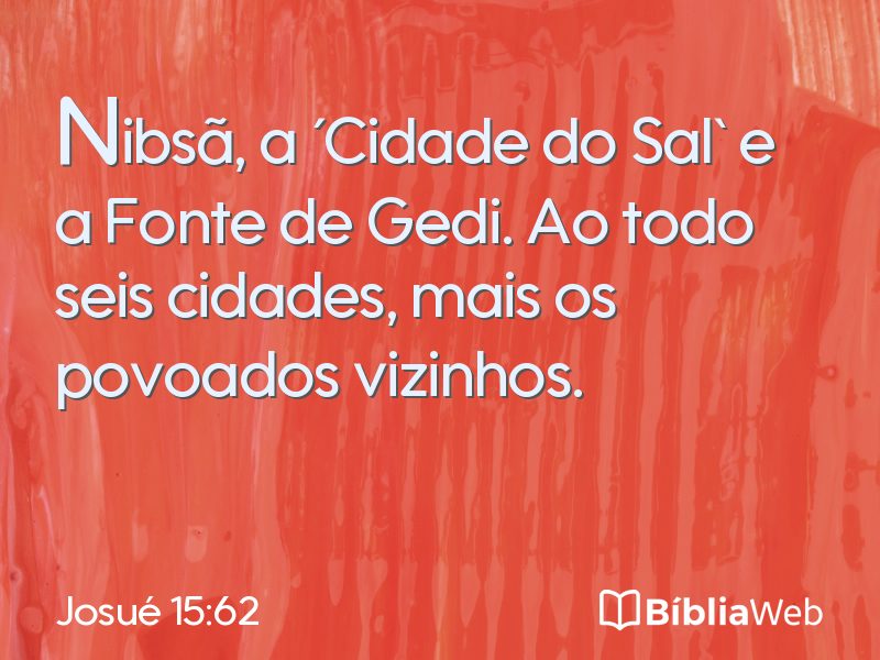 Josué 15:62 em imagem para compartilhar