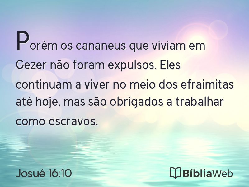 Josué 16:10 em imagem para compartilhar