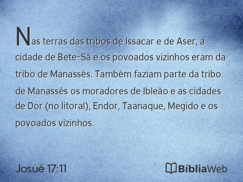 Josué 17:11 em imagem para compartilhar