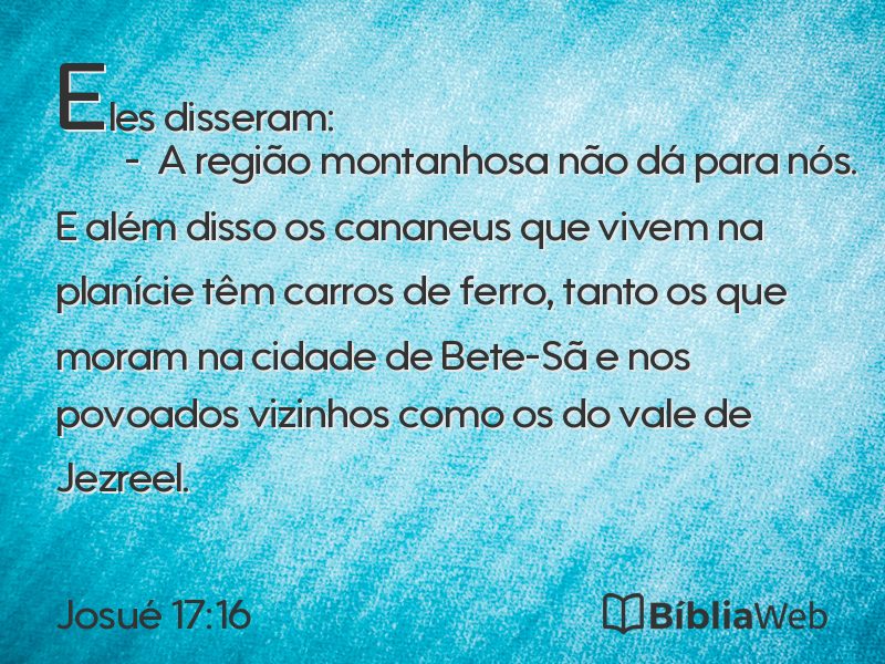 Josué 17:16 em imagem para compartilhar
