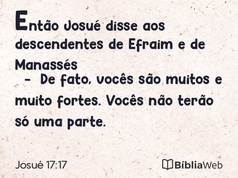Josué 17:17 em imagem para compartilhar