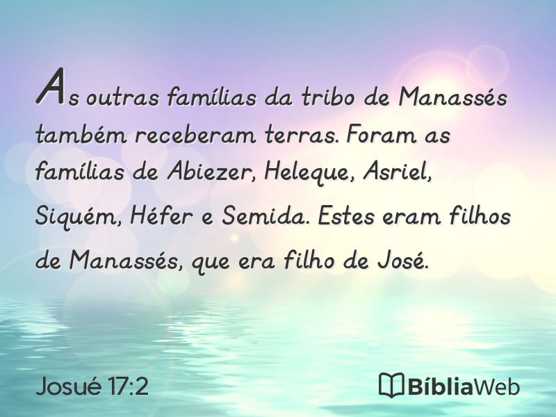 Josué 17:2 em imagem para compartilhar