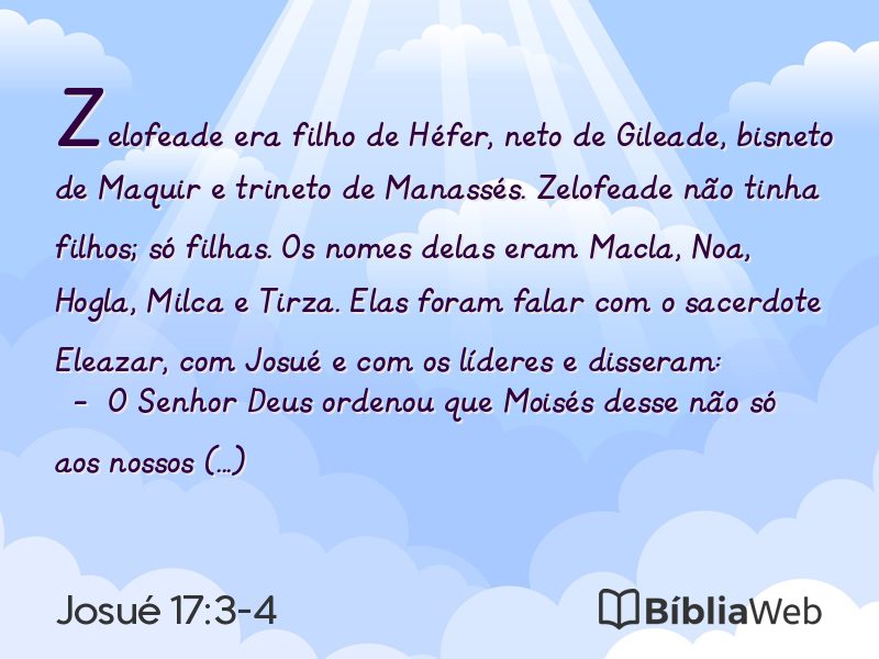 Josué 17:3-4 em imagem para compartilhar