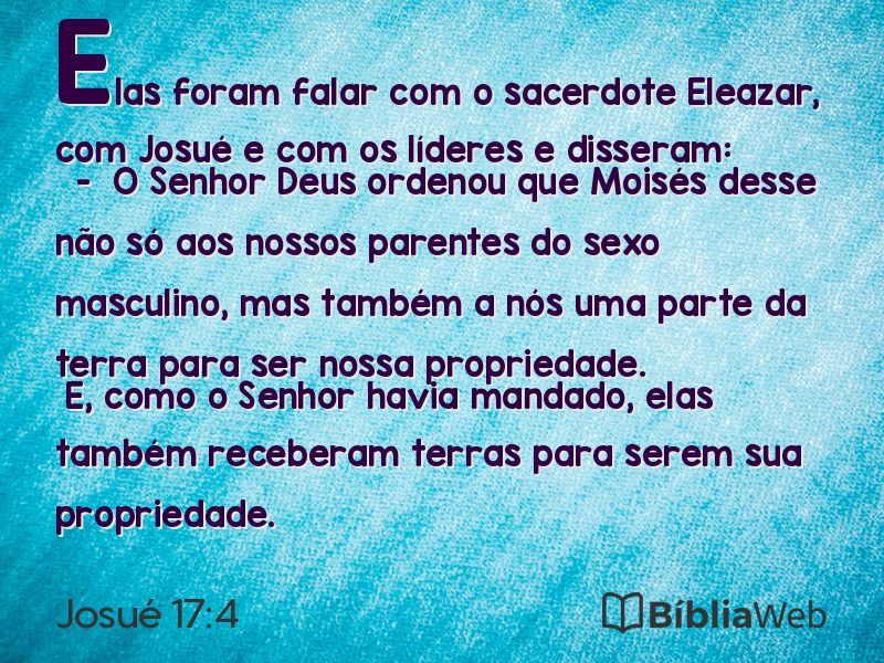 Josué 17:4 em imagem para compartilhar