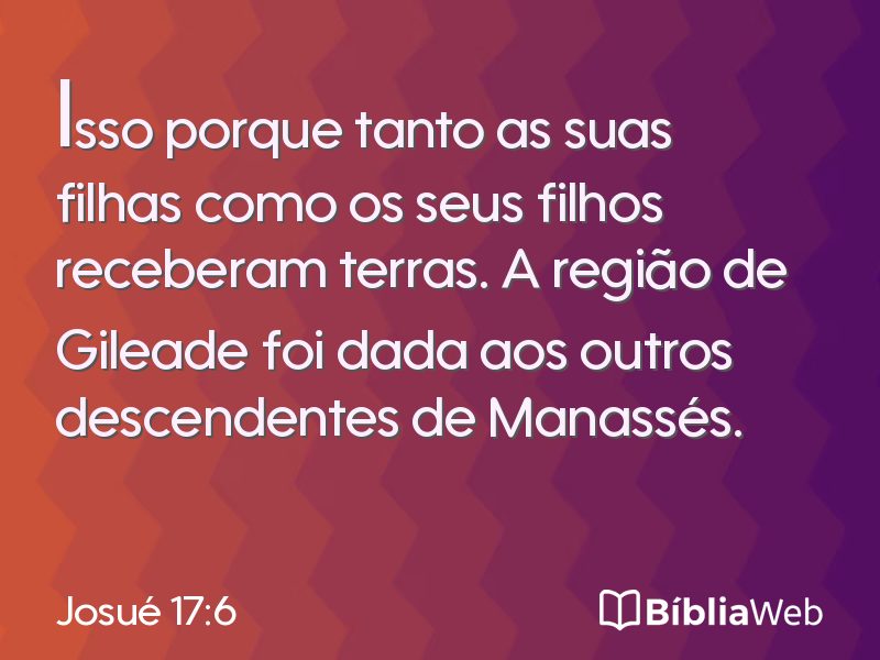 Josué 17:6 em imagem para compartilhar