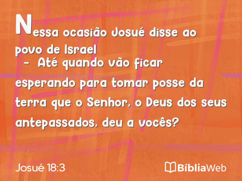 Josué 18:3 em imagem para compartilhar
