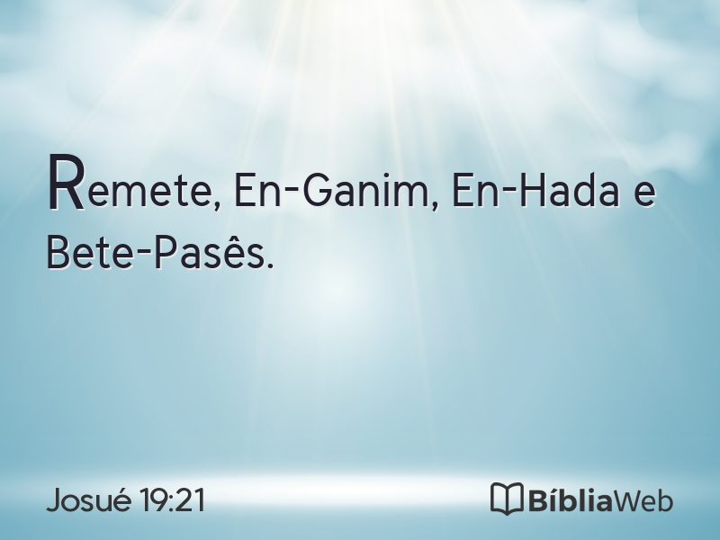 Josué 19:21 em imagem para compartilhar