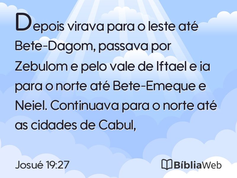 Josué 19:27 em imagem para compartilhar