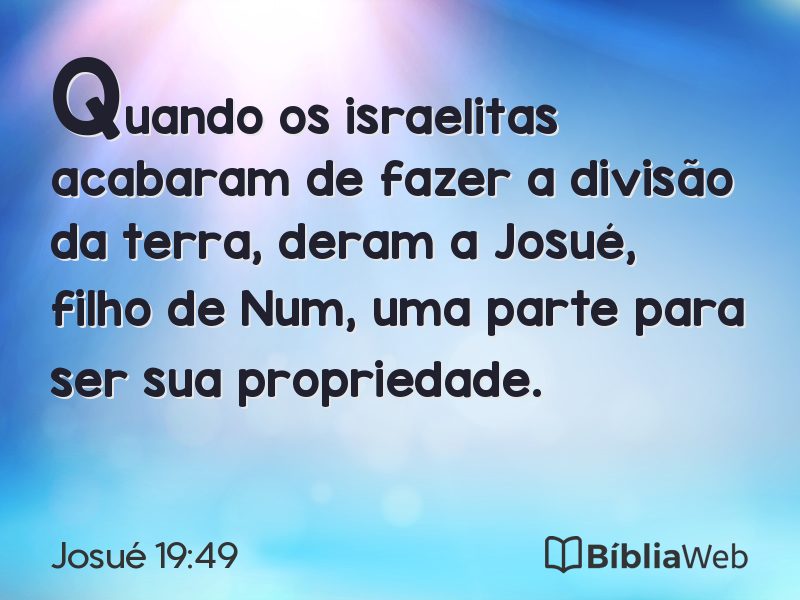 Josué 19:49 em imagem para compartilhar
