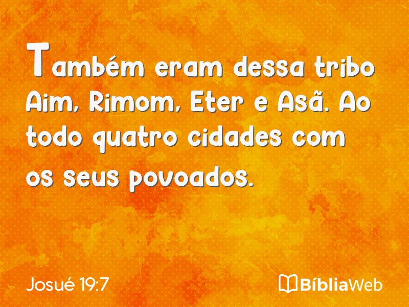 Josué 19:7 em imagem para compartilhar