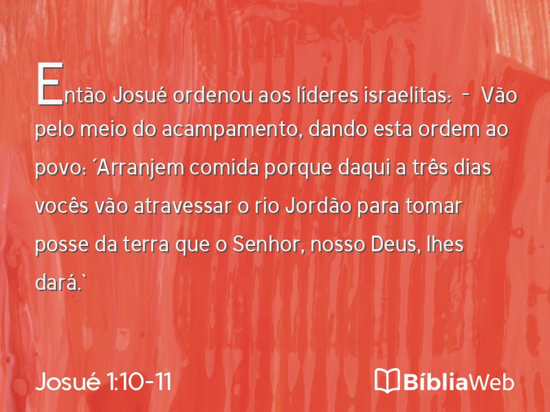 Josué 1:10-11 em imagem para compartilhar