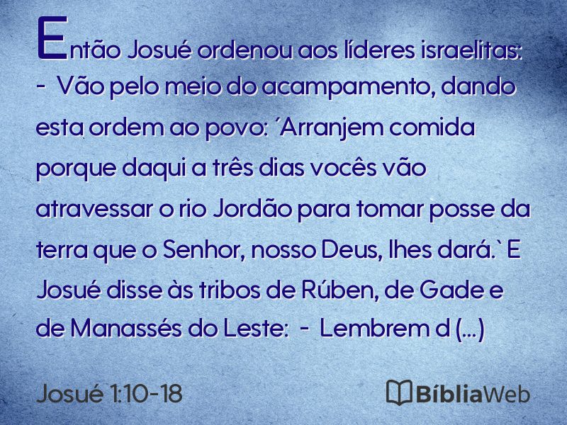 Josué 1:10-18 em imagem para compartilhar