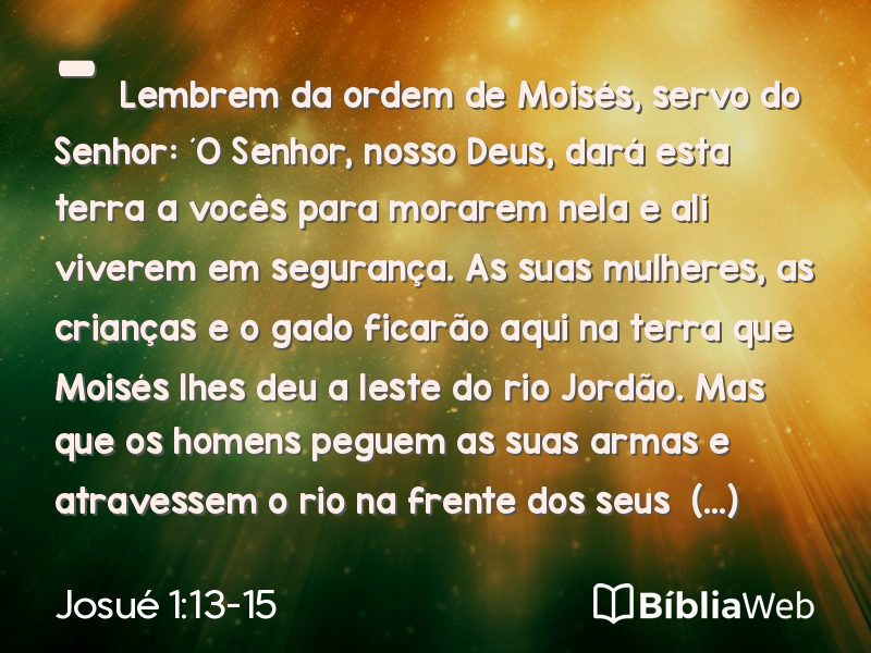 Josué 1:13-15 em imagem para compartilhar