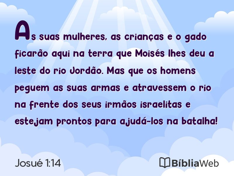 Josué 1:14 em imagem para compartilhar