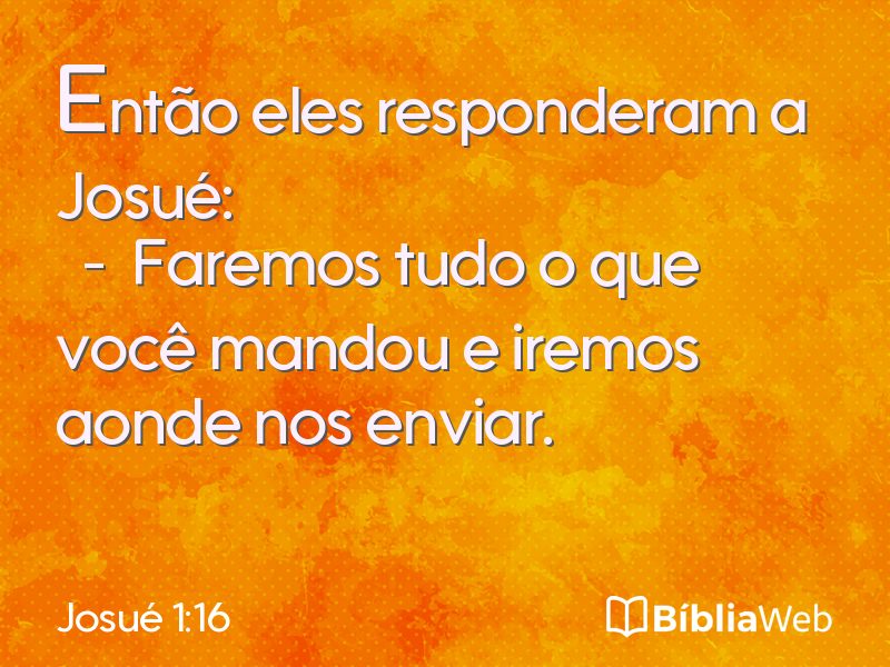 Josué 1:16 em imagem para compartilhar