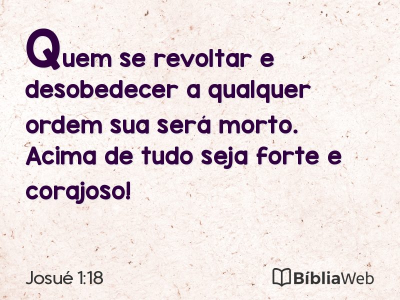 Josué 1:18 em imagem para compartilhar