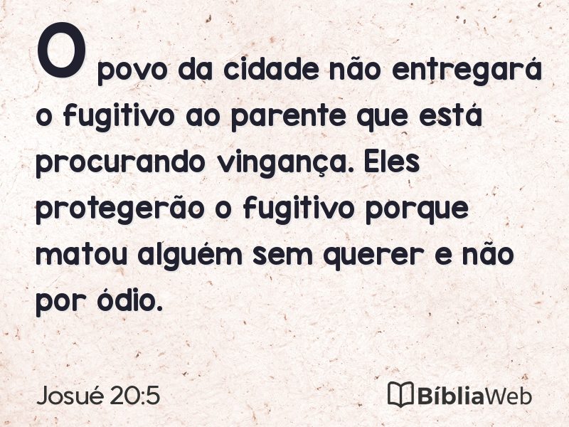 Josué 20:5 em imagem para compartilhar