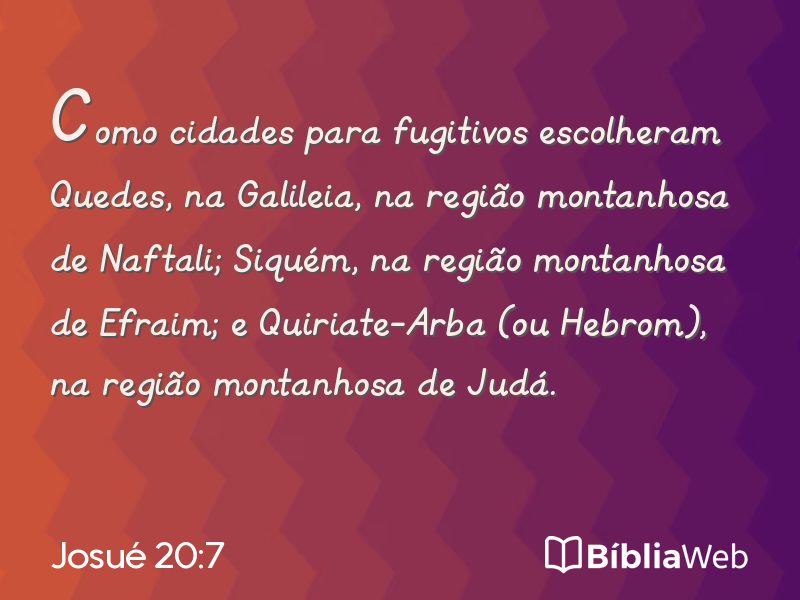 Josué 20:7 em imagem para compartilhar