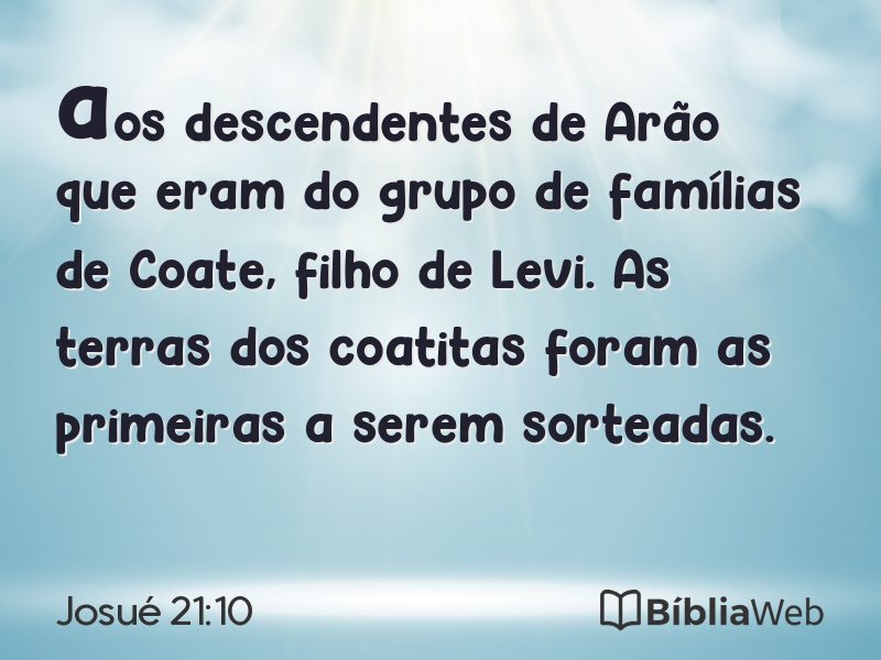 Josué 21:10 em imagem para compartilhar
