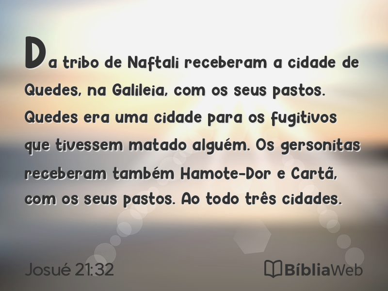 Josué 21:32 em imagem para compartilhar