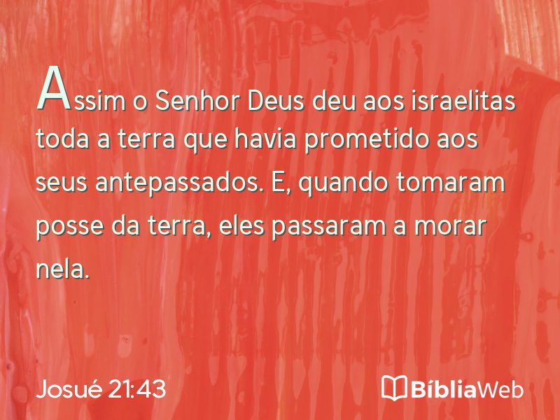 Josué 21:43 em imagem para compartilhar