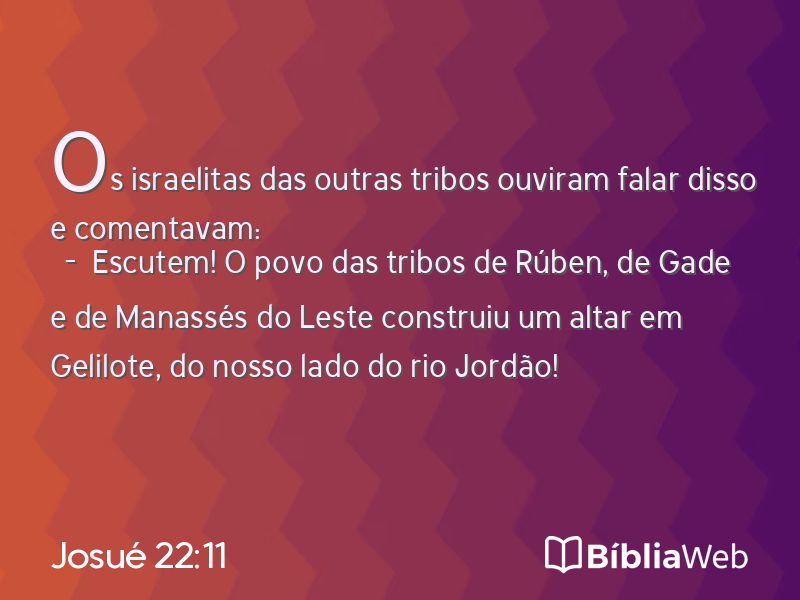 Josué 22:11 em imagem para compartilhar