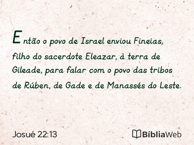 Josué 22:13 em imagem para compartilhar