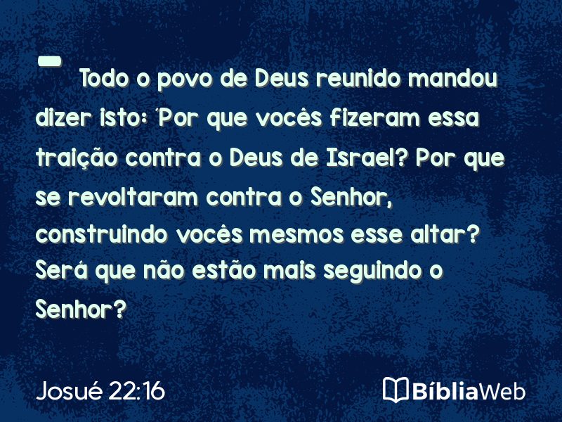 Josué 22:16 em imagem para compartilhar
