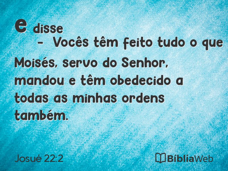 Josué 22:2 em imagem para compartilhar